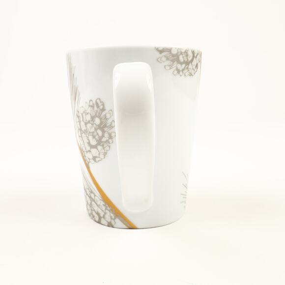 St. Nicholas Square Pine Boughs & Cones Christmas 12oz Coffee Mug Silver Gold - Picture 2 of 8